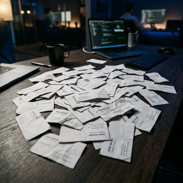 Verouderde papieren visitekaartjes